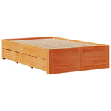 Cadre de lit sans matelas avec tiroirs 120x200 cm bois pin