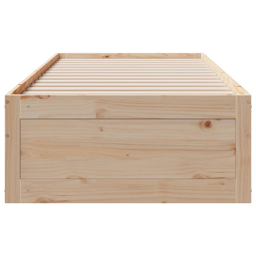 Cadre de lit sans matelas avec tiroirs 100x200 cm bois de pin