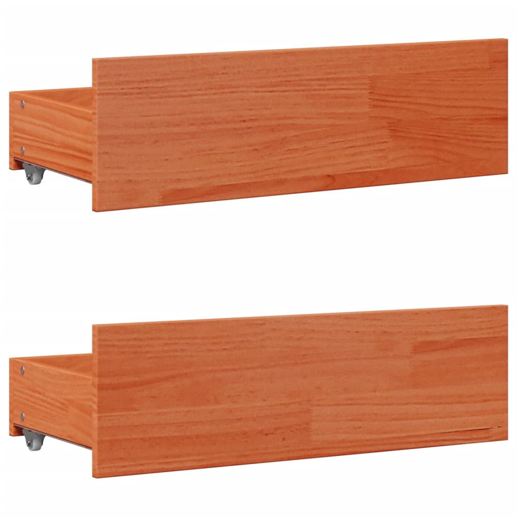 Cadre de lit sans matelas avec tiroirs 100x200 cm bois de pin