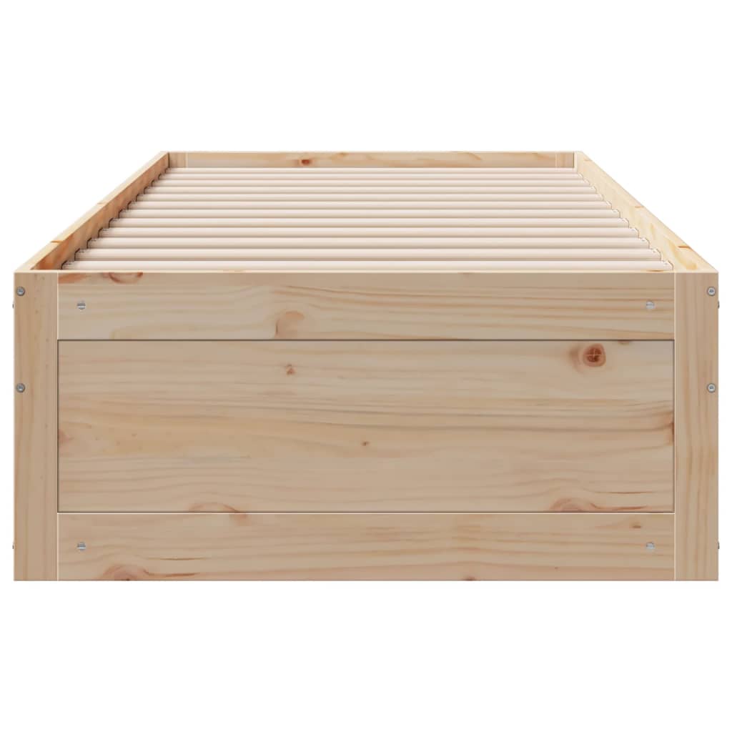 Cadre de lit sans matelas avec tiroirs 90x200 cm bois de pin