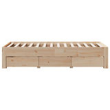 Cadre de lit sans matelas avec tiroirs 90x200 cm bois de pin