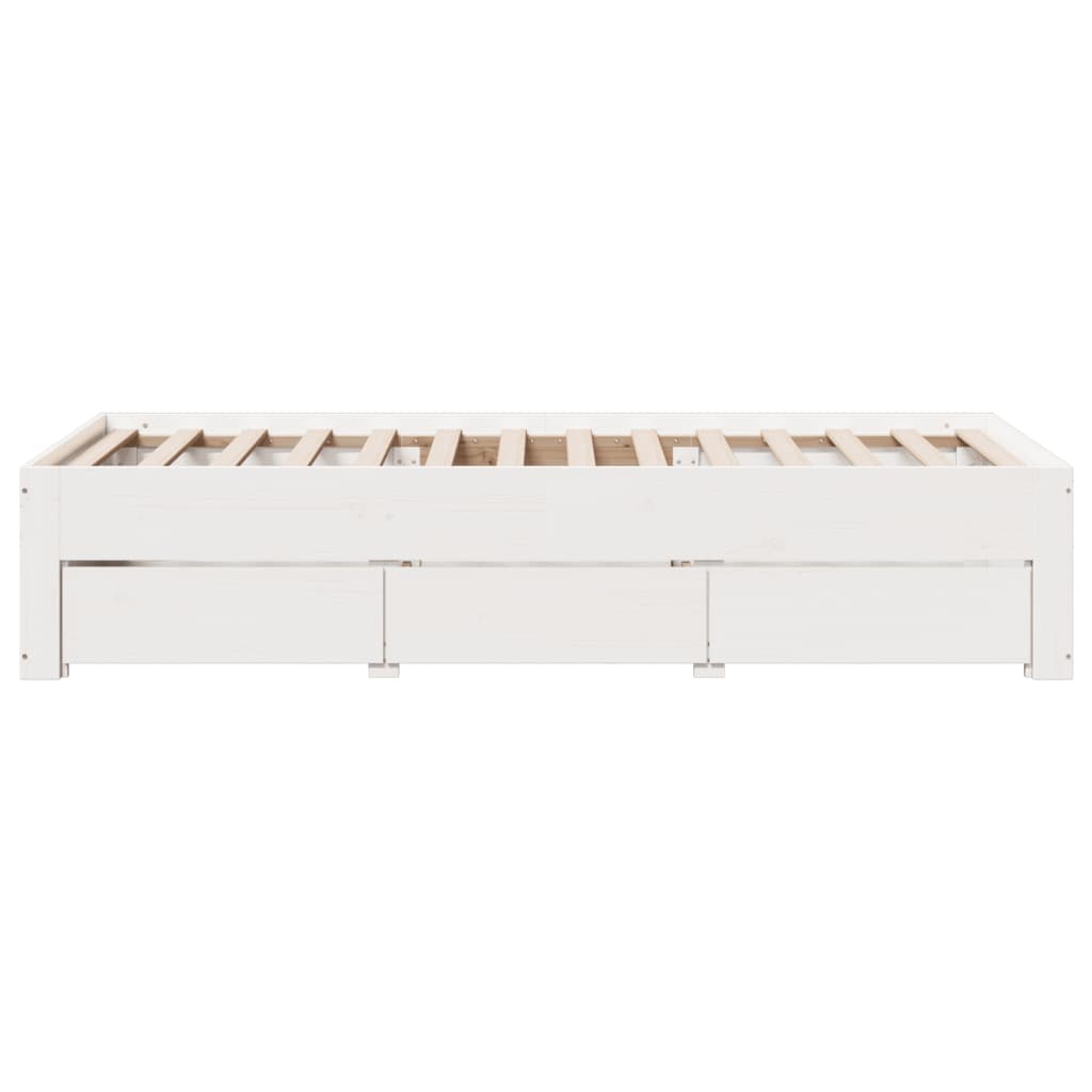 Cadre de lit sans matelas avec tiroirs 90x200 cm bois de pin