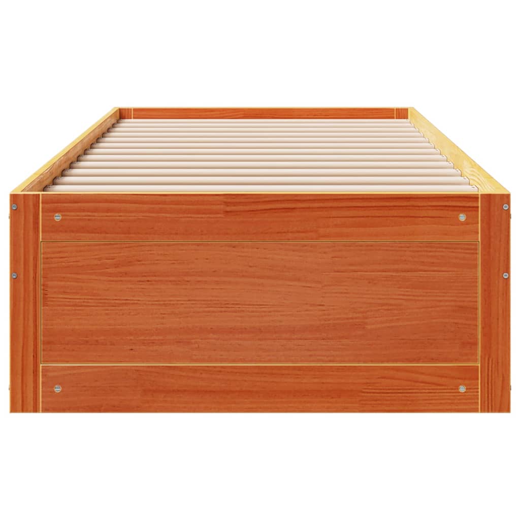 Cadre de lit sans matelas avec tiroirs 90x200cm bois pin massif