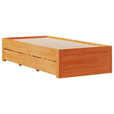 Cadre de lit sans matelas avec tiroirs 90x200cm bois pin massif