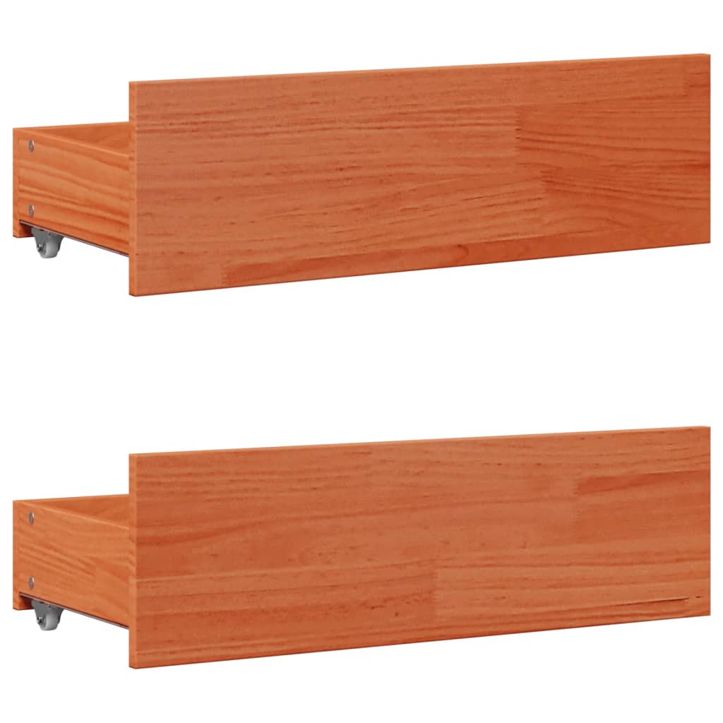 Cadre de lit sans matelas avec tiroirs 90x200cm bois pin massif