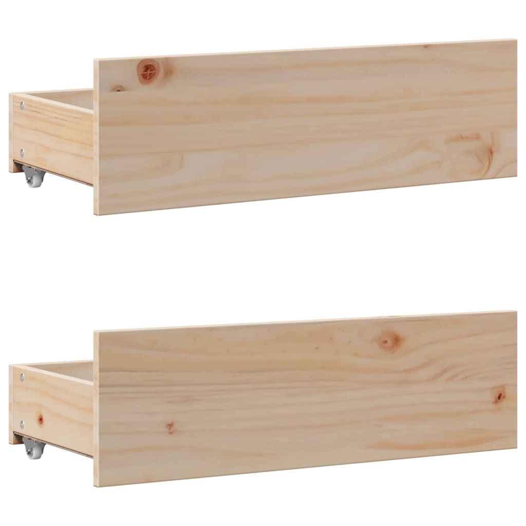 Cadre de lit sans matelas avec tiroirs 140x190 cm bois de pin