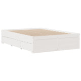 Cadre de lit sans matelas avec tiroirs 140x190 cm bois de pin