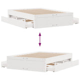 Cadre de lit sans matelas avec tiroirs 140x190 cm bois de pin