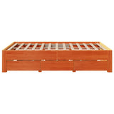 Cadre de lit sans matelas avec tiroirs 140x190 cm bois de pin