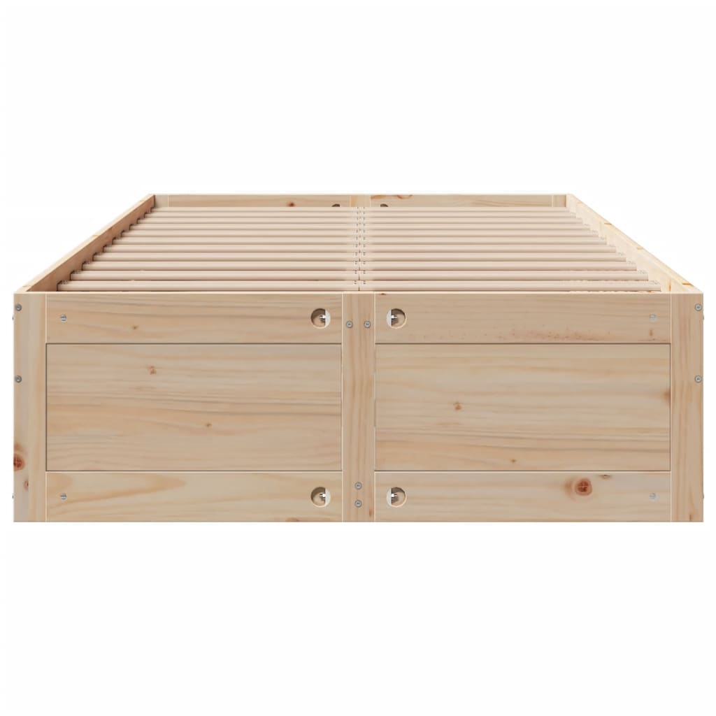 Cadre de lit sans matelas avec tiroirs 135x190 cm bois de pin