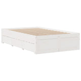 Cadre de lit sans matelas avec tiroirs 135x190 cm bois de pin