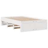 Cadre de lit sans matelas avec tiroirs 135x190 cm bois de pin