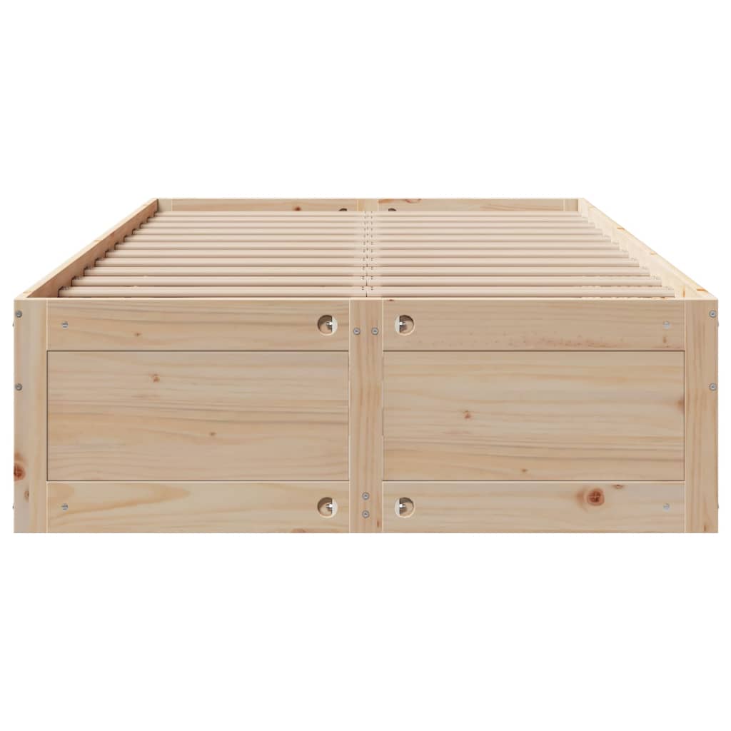 Cadre de lit sans matelas avec tiroirs 120x190 cm bois de pin