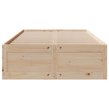 Cadre de lit sans matelas avec tiroirs 120x190 cm bois de pin