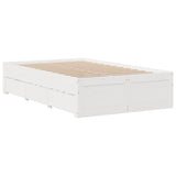 Cadre de lit sans matelas avec tiroirs 120x190 cm bois de pin