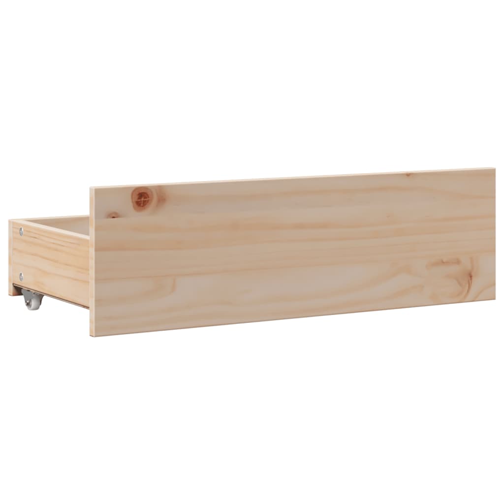 Bed frame without mattress with drawers 90x190 cm pine wood