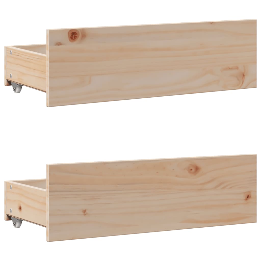 Bed frame without mattress with drawers 90x190 cm pine wood