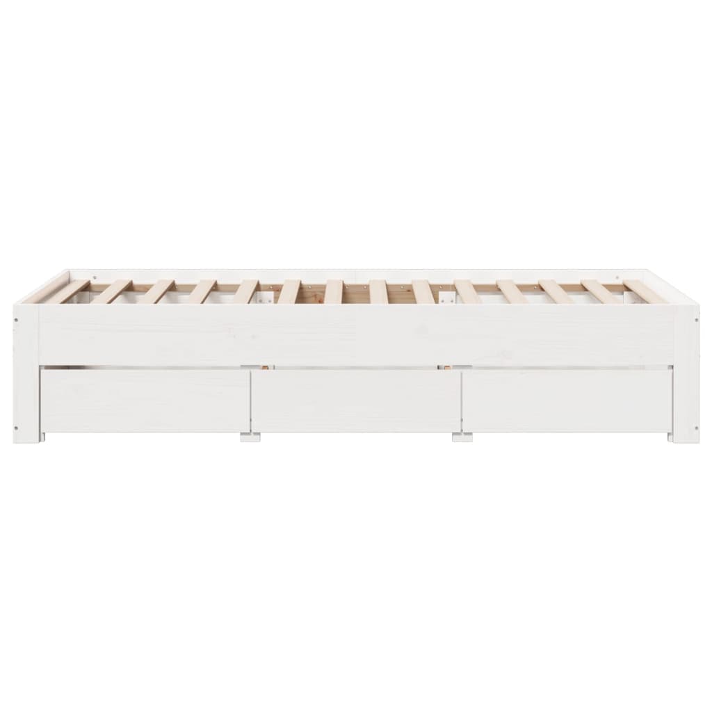 Cadre de lit sans matelas avec tiroirs 90x190 cm bois de pin