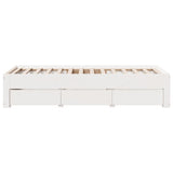 Bed frame without mattress with drawers 75x190 cm pine wood