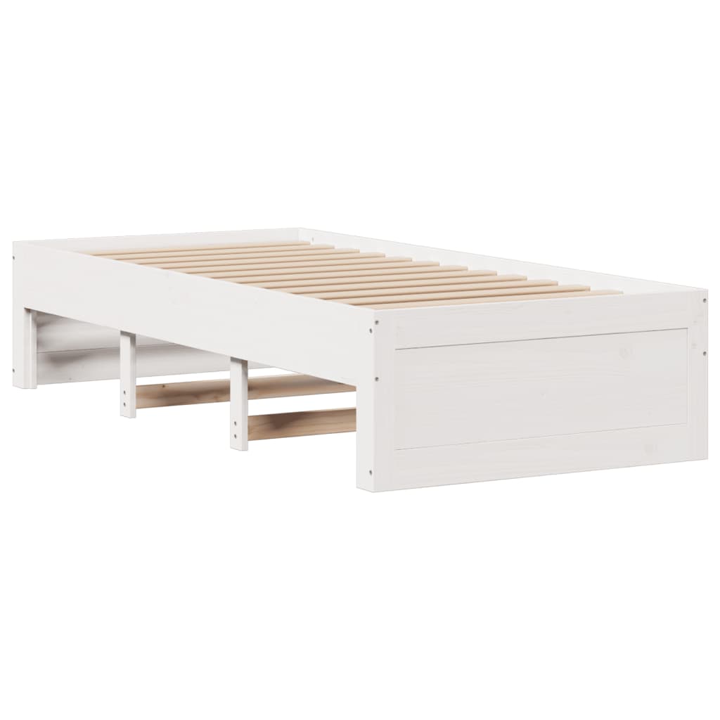 Bed frame without mattress with drawers 75x190 cm pine wood