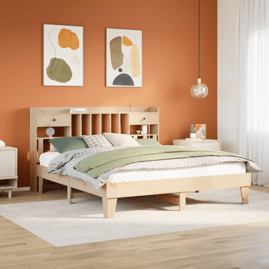 Cadre de lit sans matelas 200x200 cm bois massif de pin