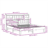 Cadre de lit sans matelas blanc 200x200 cm bois massif de pin