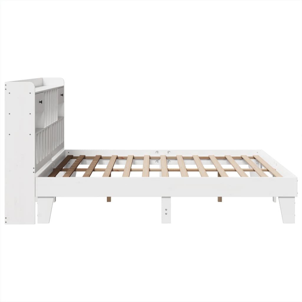 Cadre de lit sans matelas blanc 180x200 cm bois massif de pin