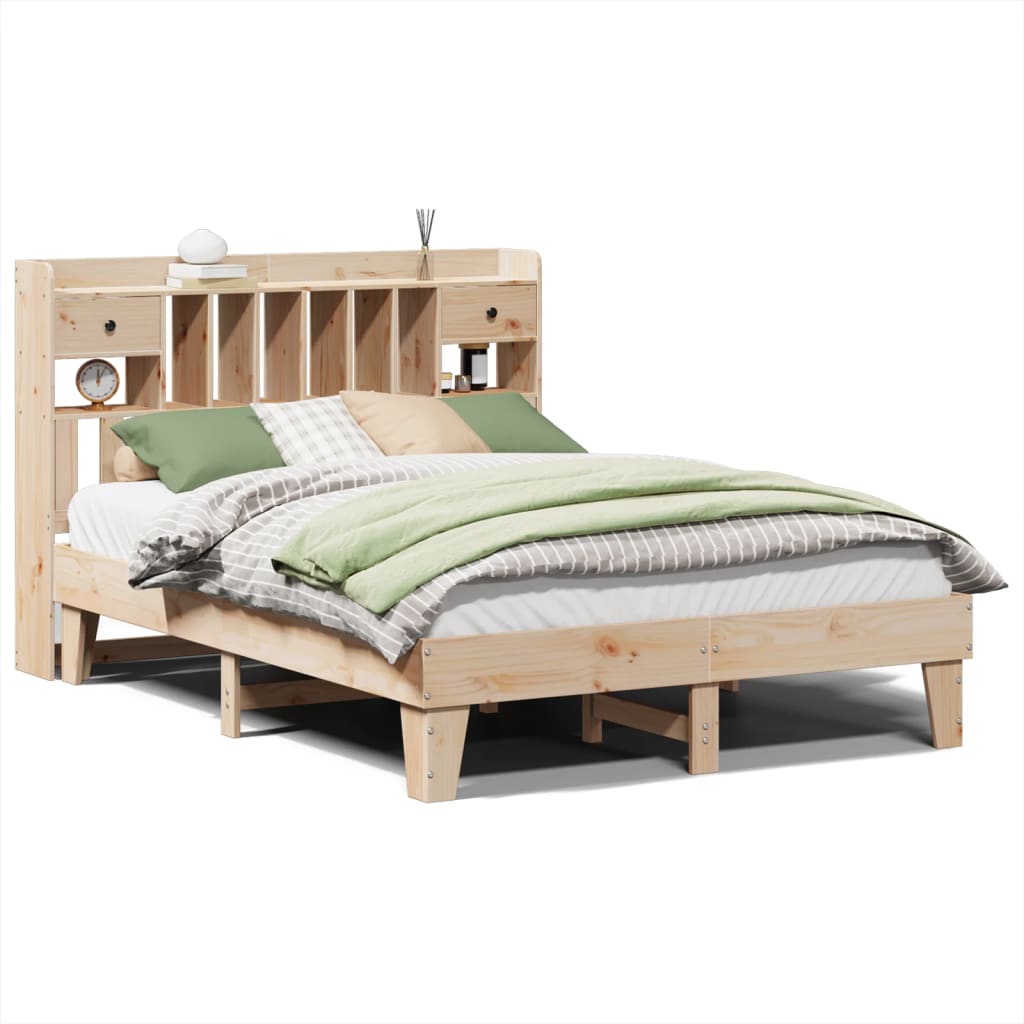 Bed frame without mattress 160x200 cm solid pine wood