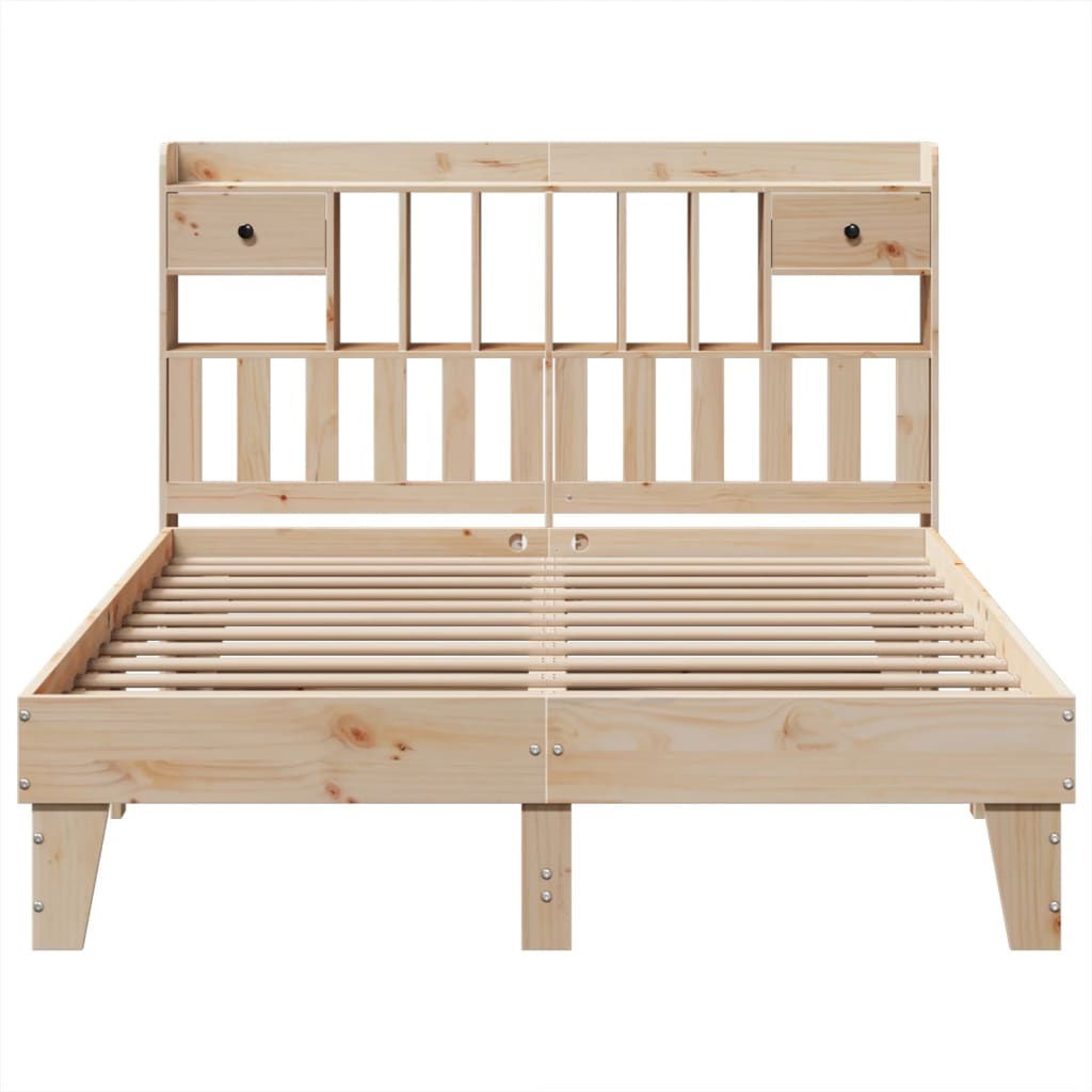 Bed frame without mattress 150x200 cm solid pine wood