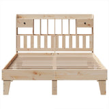 Bed frame without mattress 150x200 cm solid pine wood