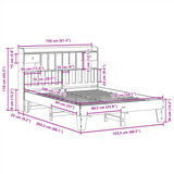 Bed frame without mattress 150x200 cm solid pine wood