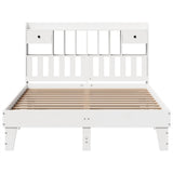 Cadre de lit sans matelas blanc 140x200 cm bois de pin massif