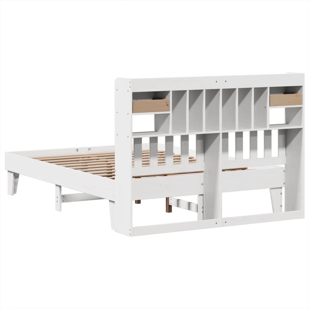 Cadre de lit sans matelas blanc 140x200 cm bois de pin massif