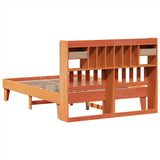 Bed frame without mattress brown wax 140x200cm solid pine wood