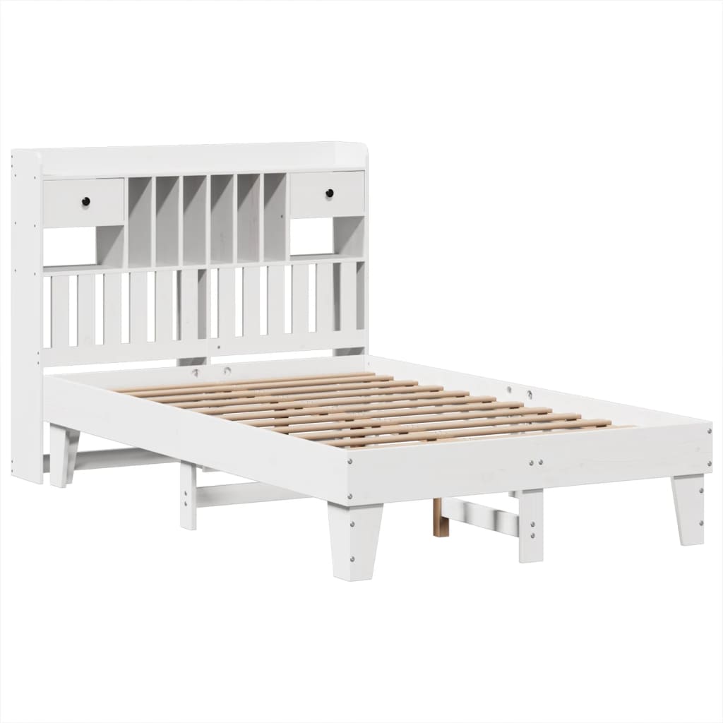 Cadre de lit sans matelas blanc 120x200 cm bois de pin massif