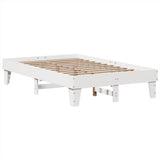 Cadre de lit sans matelas blanc 120x200 cm bois de pin massif