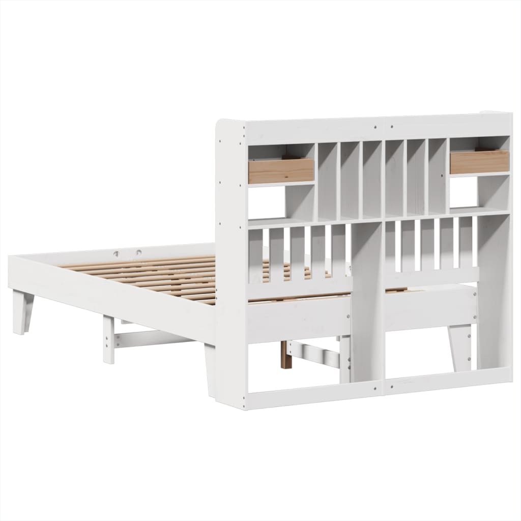 Cadre de lit sans matelas blanc 120x200 cm bois de pin massif