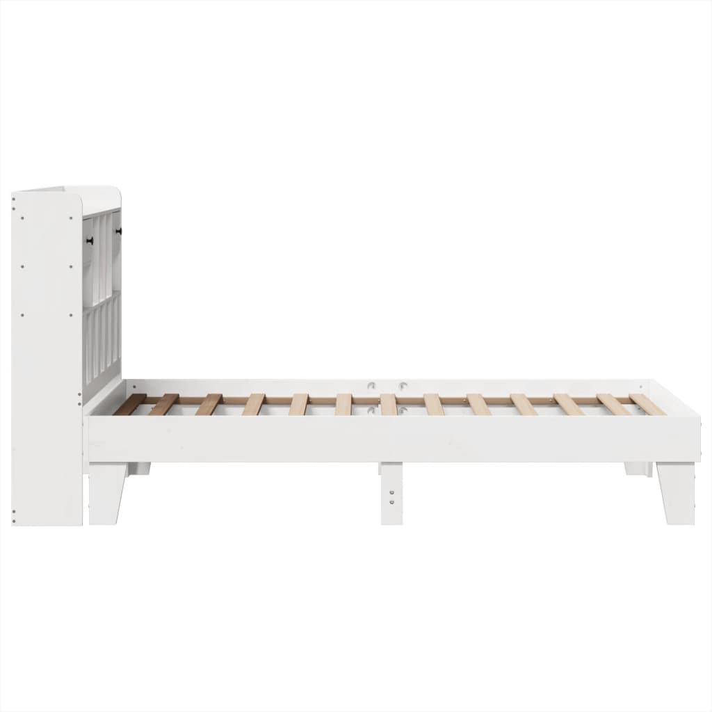 Cadre de lit sans matelas blanc 100x200 cm bois de pin massif