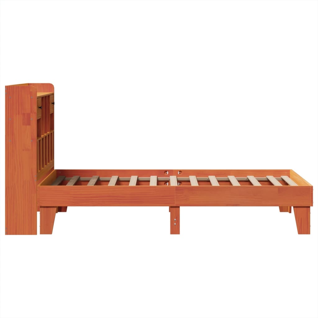 Cadre de lit sans matelas cire marron 100x200cm bois pin massif