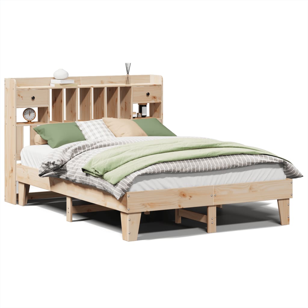 Cadre de lit sans matelas 140x190 cm bois de pin massif