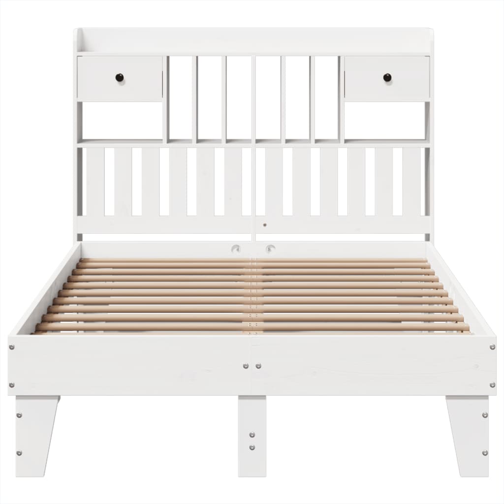 Cadre de lit sans matelas blanc 120x190 cm bois de pin massif