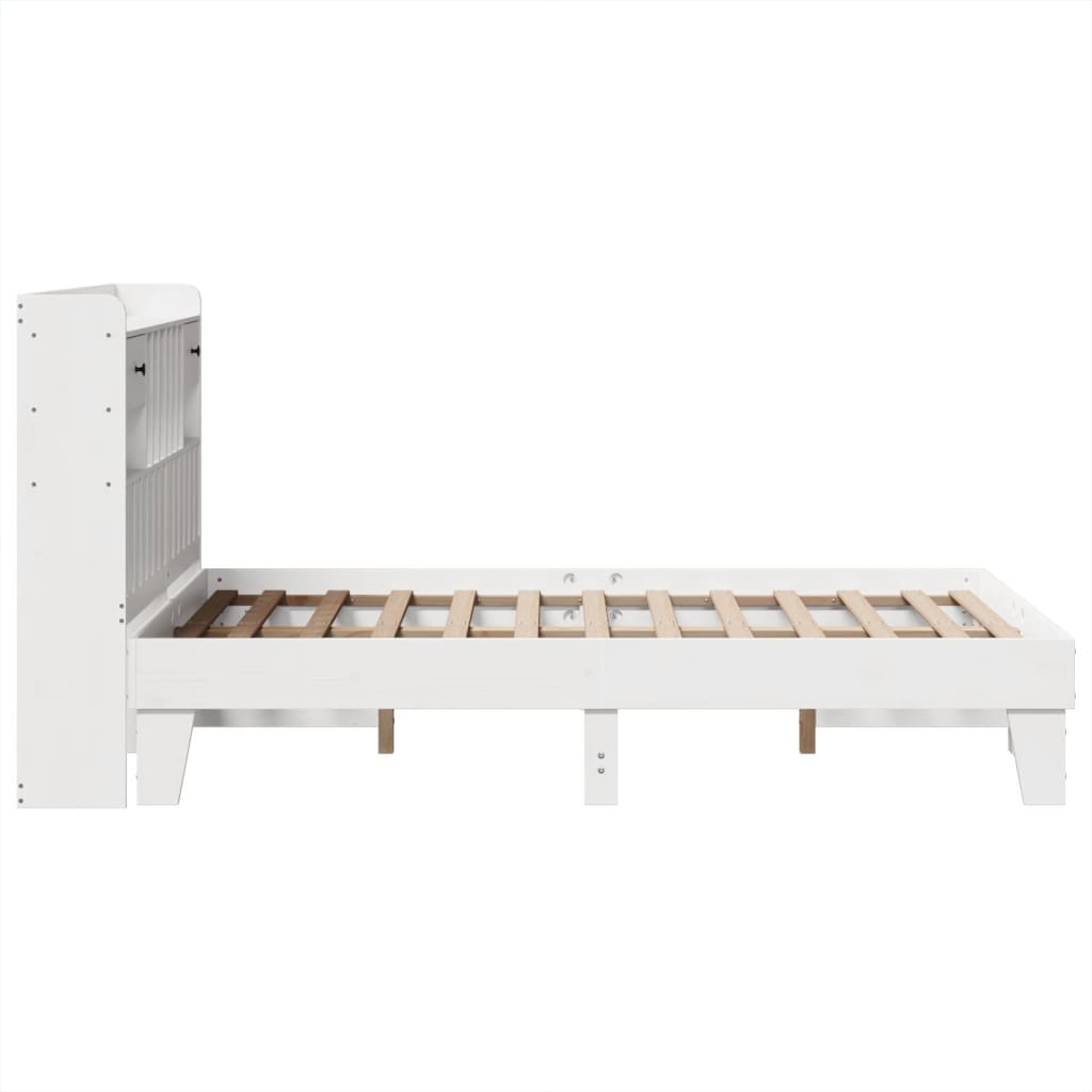 Cadre de lit sans matelas blanc 120x190 cm bois de pin massif