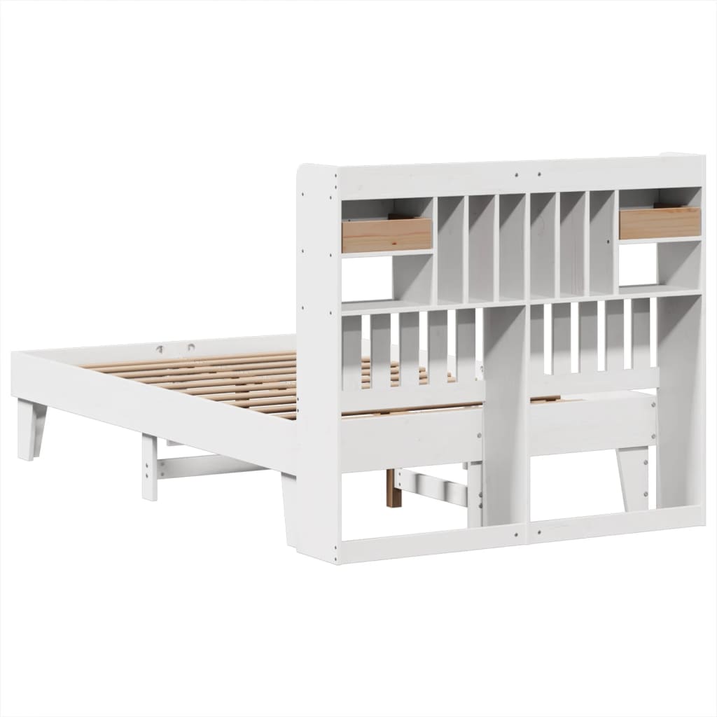 Cadre de lit sans matelas blanc 120x190 cm bois de pin massif