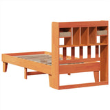 Bed frame without mattress brown wax 90x190 cm solid pine wood