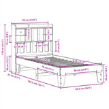 Bed frame without mattress brown wax 90x190 cm solid pine wood