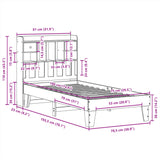 Cadre de lit sans matelas 75x190 cm bois de pin massif