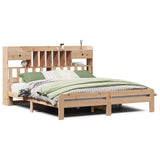 Library bed without mattress 200x200 cm solid pine wood