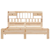 Library bed without mattress 200x200 cm solid pine wood