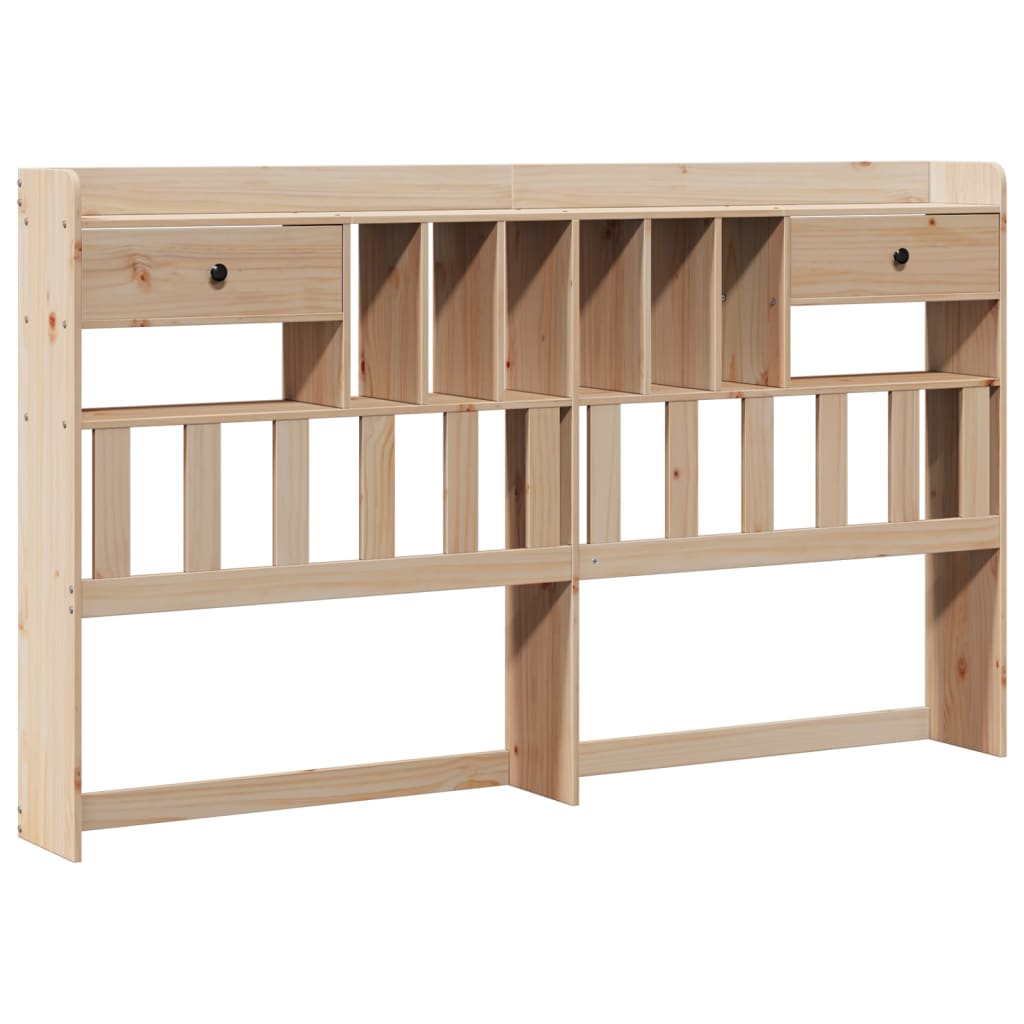 Library bed without mattress 200x200 cm solid pine wood