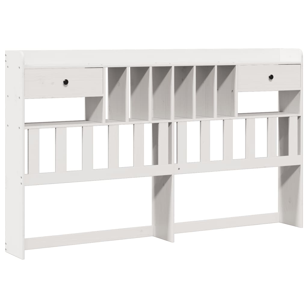 White library bed without mattress 200x200 cm solid pine wood